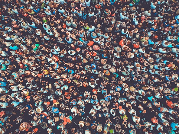 Crowd of people from above